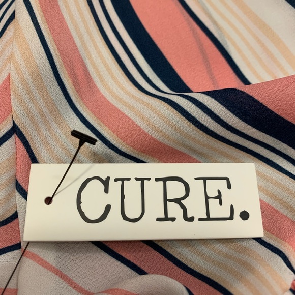 CURE peasant stripe ruffle sleeves v neck top size 2XL !! - Picture 5 of 11